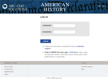 Tablet Screenshot of americanhistory.abc-clio.com